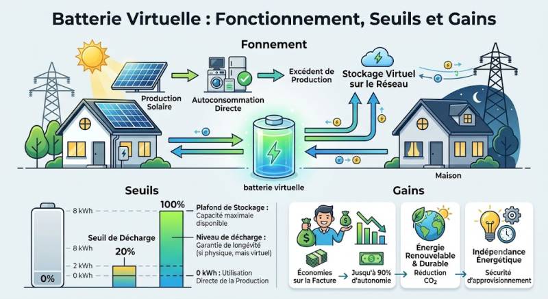 Batterie Virtuelle : Fonctionnement, Seuils et Gains | Groupe Solaireau